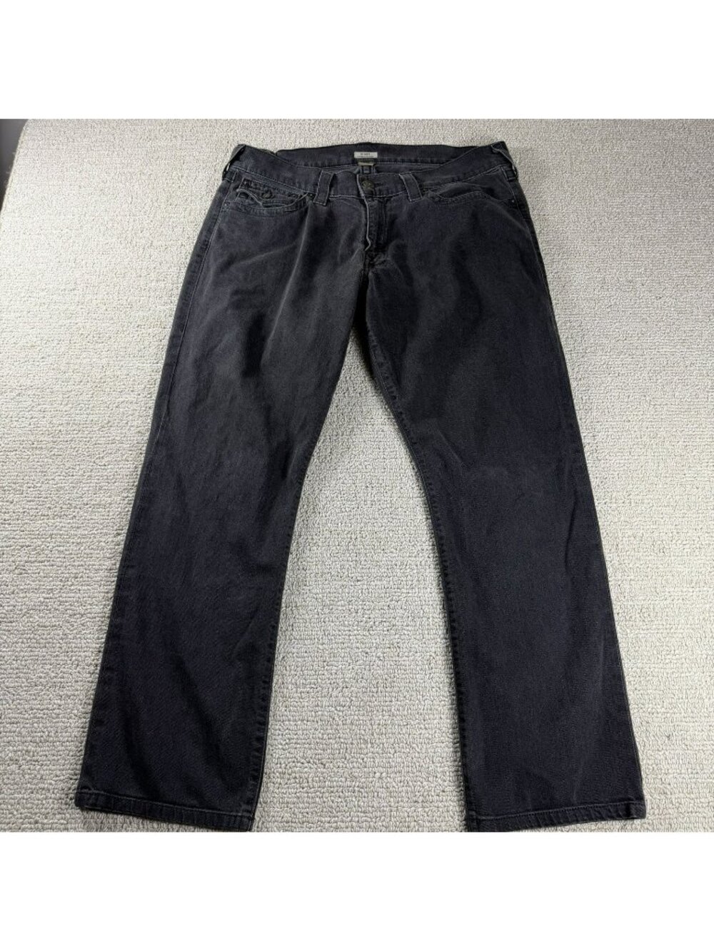 True Religion Ricky Relaxed Straight Jeans Black Men’s Size 36 x 28 Made In USA